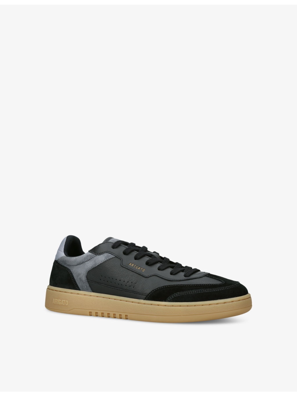 Dice leather and suede low-top trainers - 3