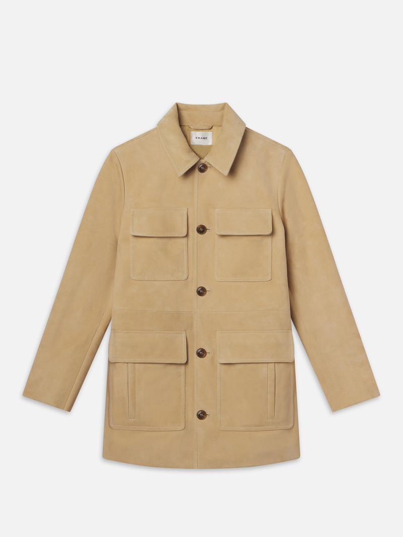 Suede Safari Jacket in Sand 1