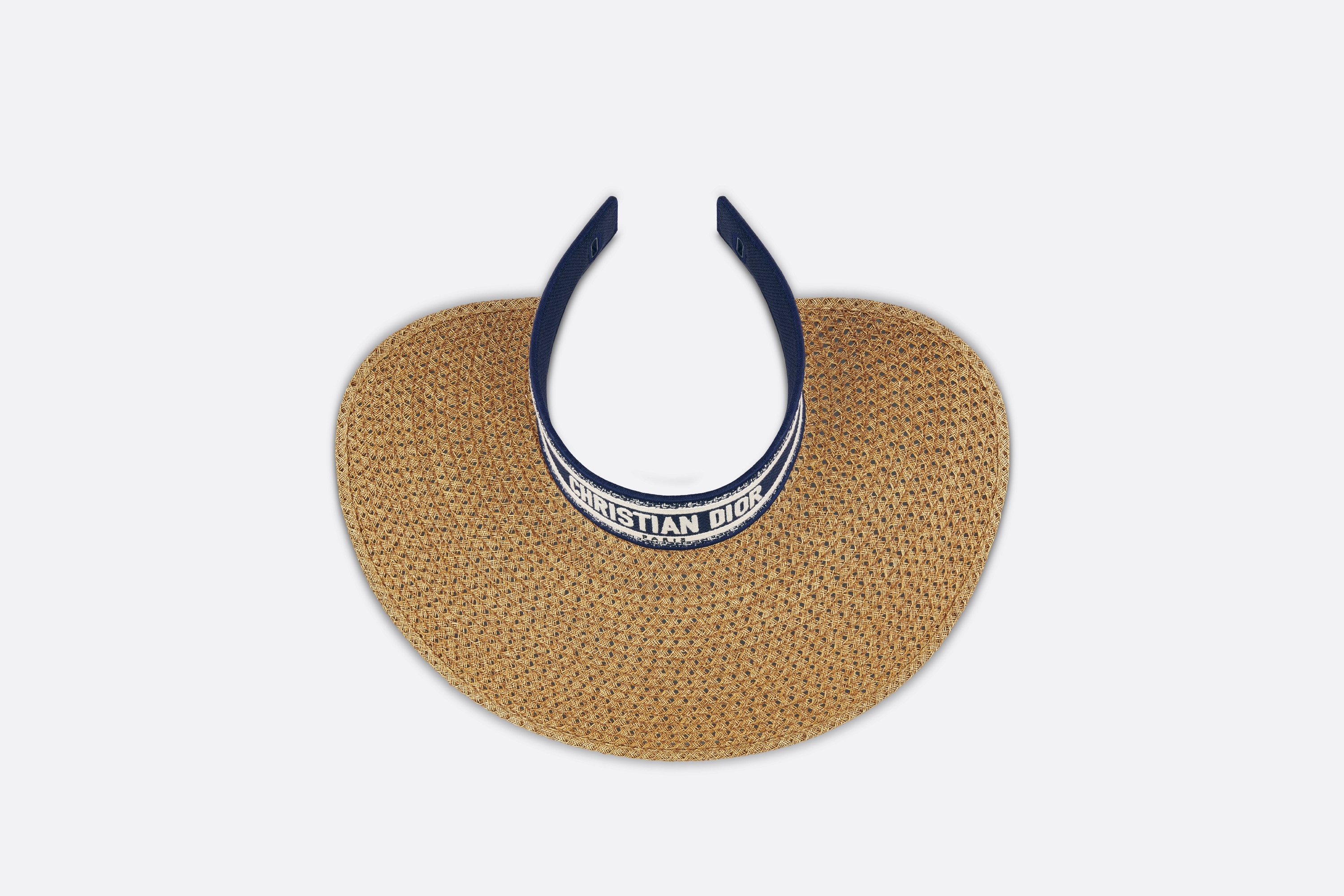 【★国内発送★】DIOR Dioriviera D-Ocean ミッツァ バイザー D-Ocean Visor with Mitzah Straw with Blue and White