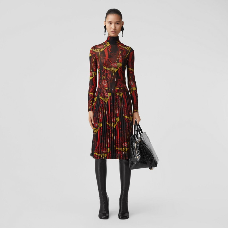 Burberry EKD Print Jersey Funnel Neck Dress outlook