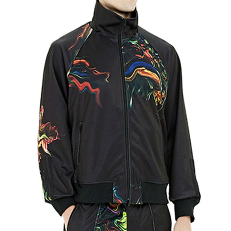Men's Y-3 Toketa AOP Track Jacket Stand Collar Long Sleeves Casual Black FJ0391 - 3