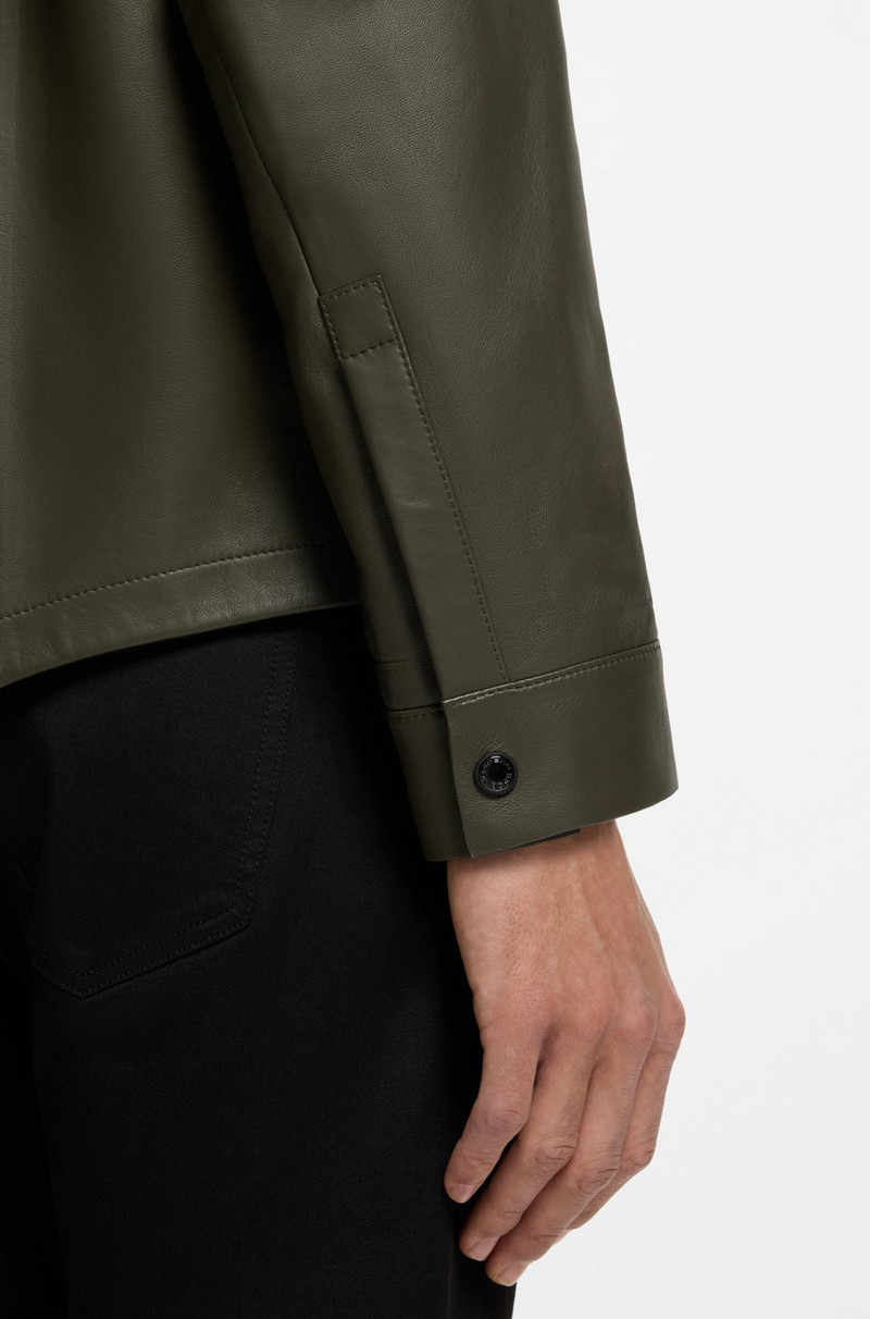 PORSCHE X BOSS REGULAR-FIT SHIRT IN NAPA LEATHER 6