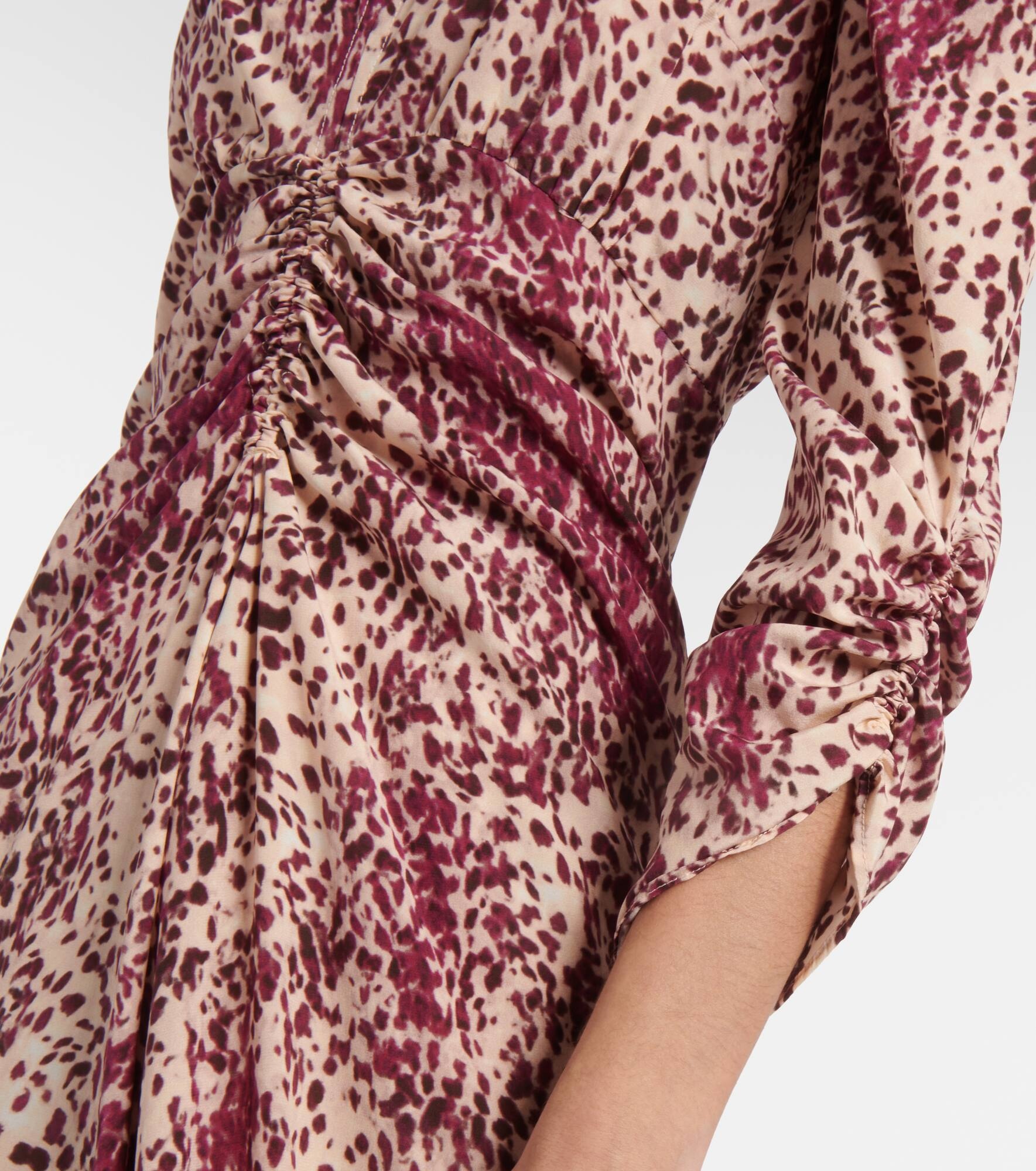 Albini gathered silk-blend midi dress - 5