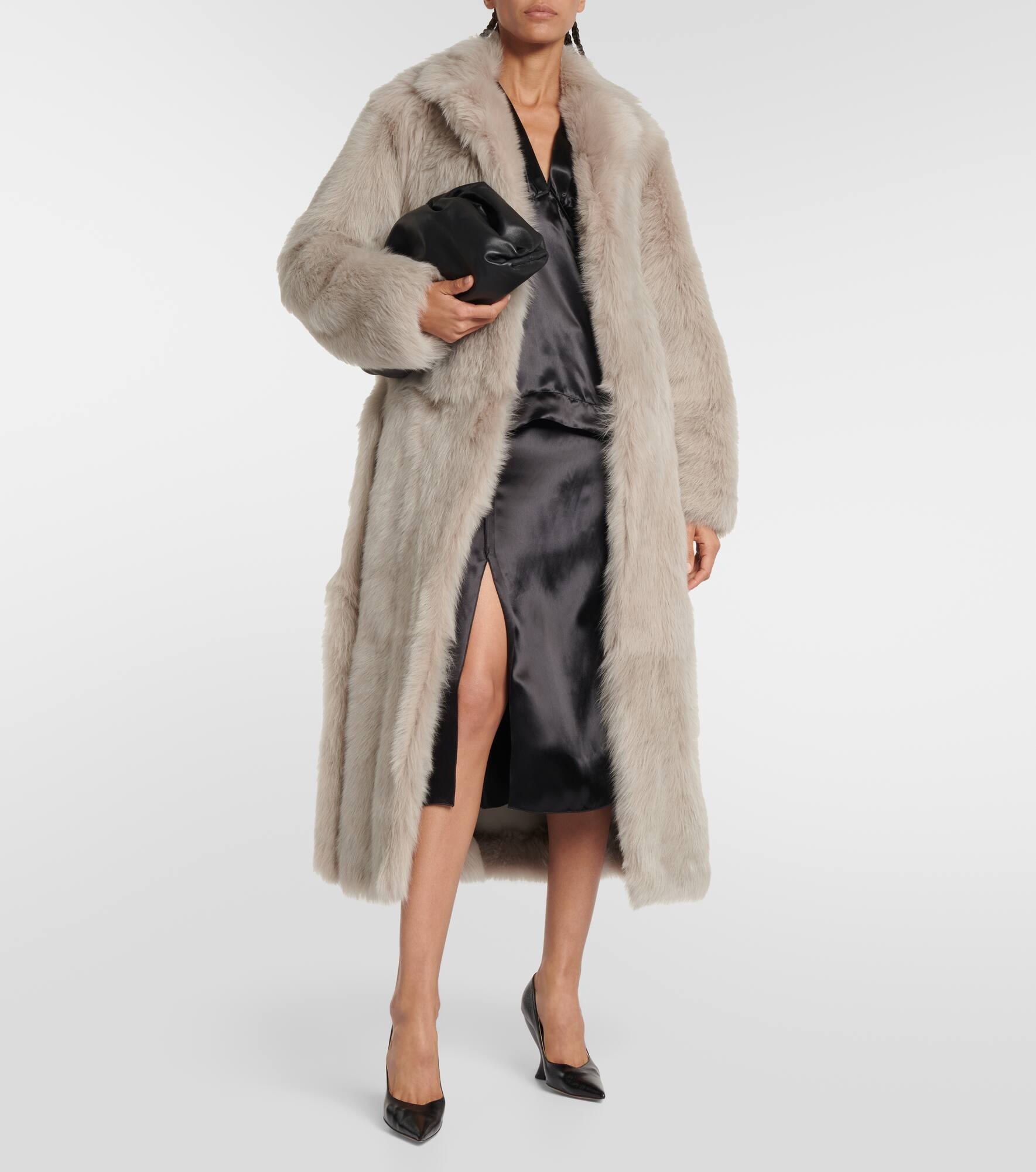 Shearling belted long coat - 6