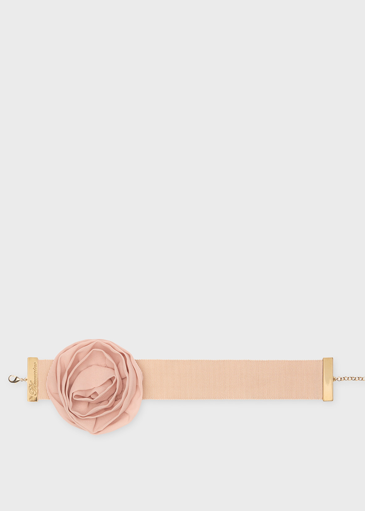 GROSGRAIN CHOKER WITH GEORGETTE ROSE - 2