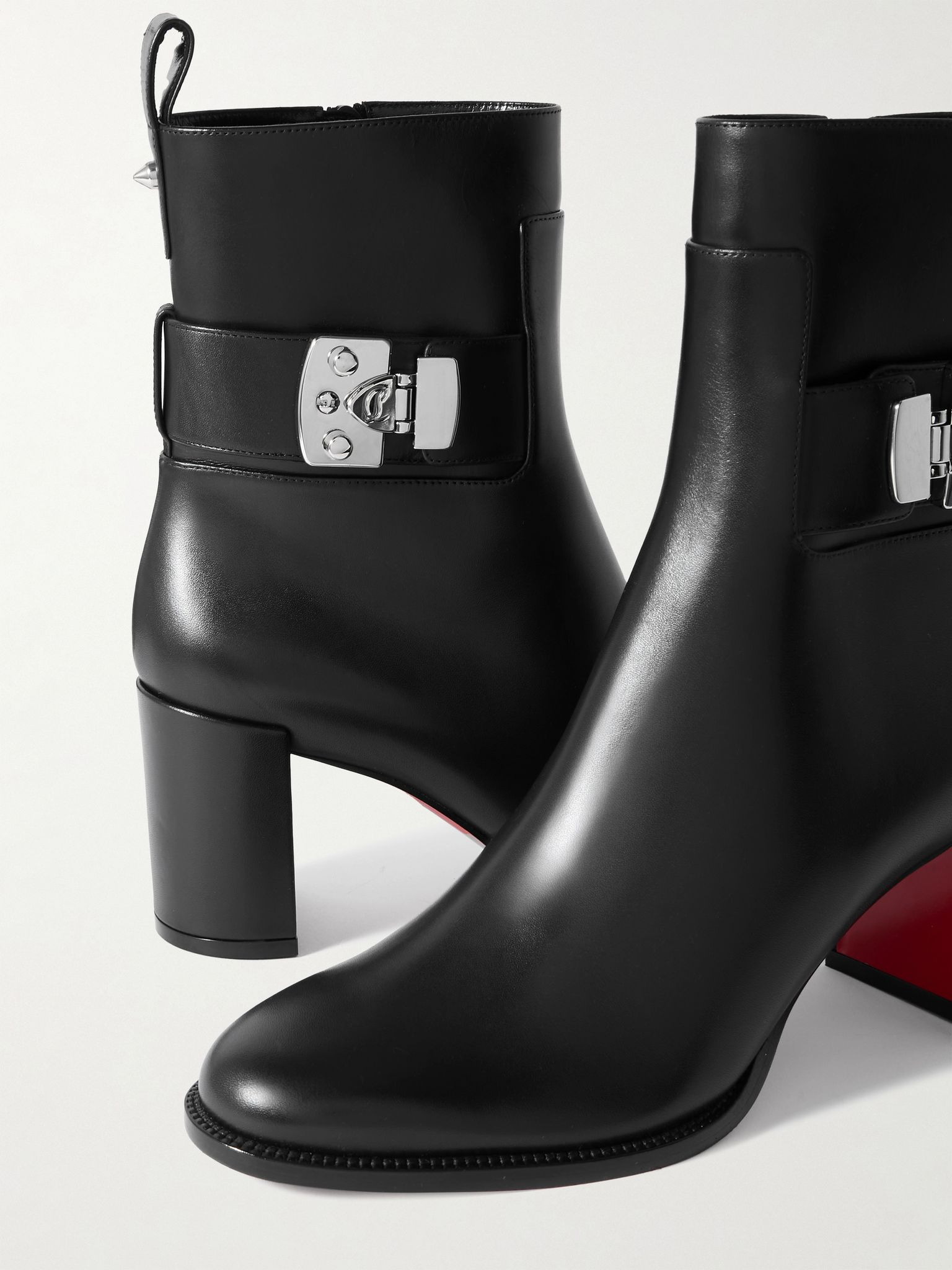 Booty Lock 70 embellished leather ankle boots Black - 4