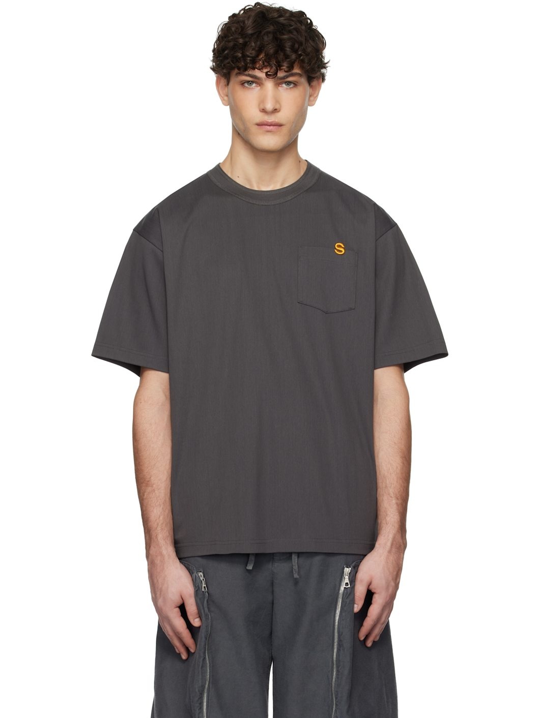 Gray 's' Cotton Jersey T-shirt - 1