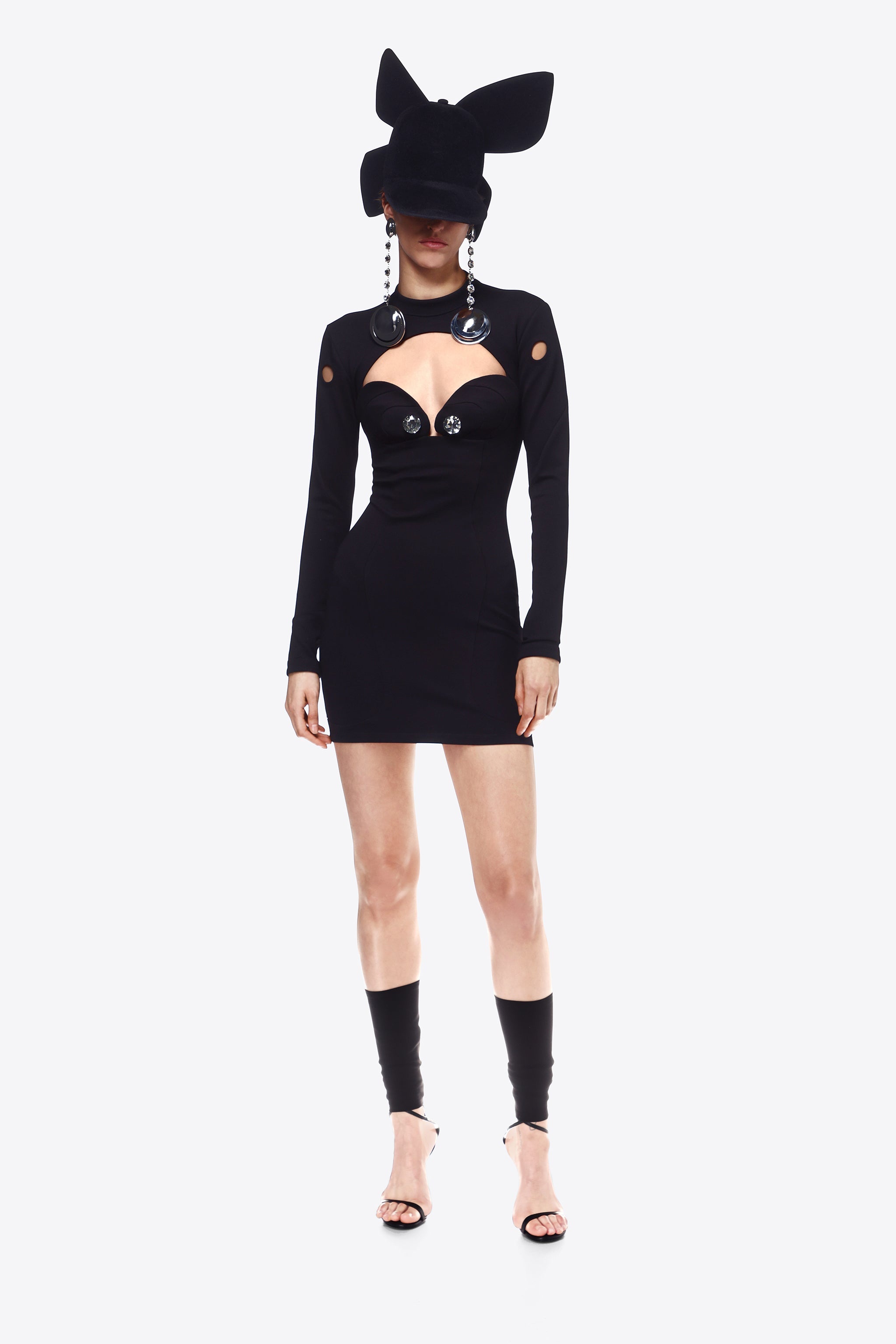 BUSTIER CUP LONG SLEEVE DRESS - 3