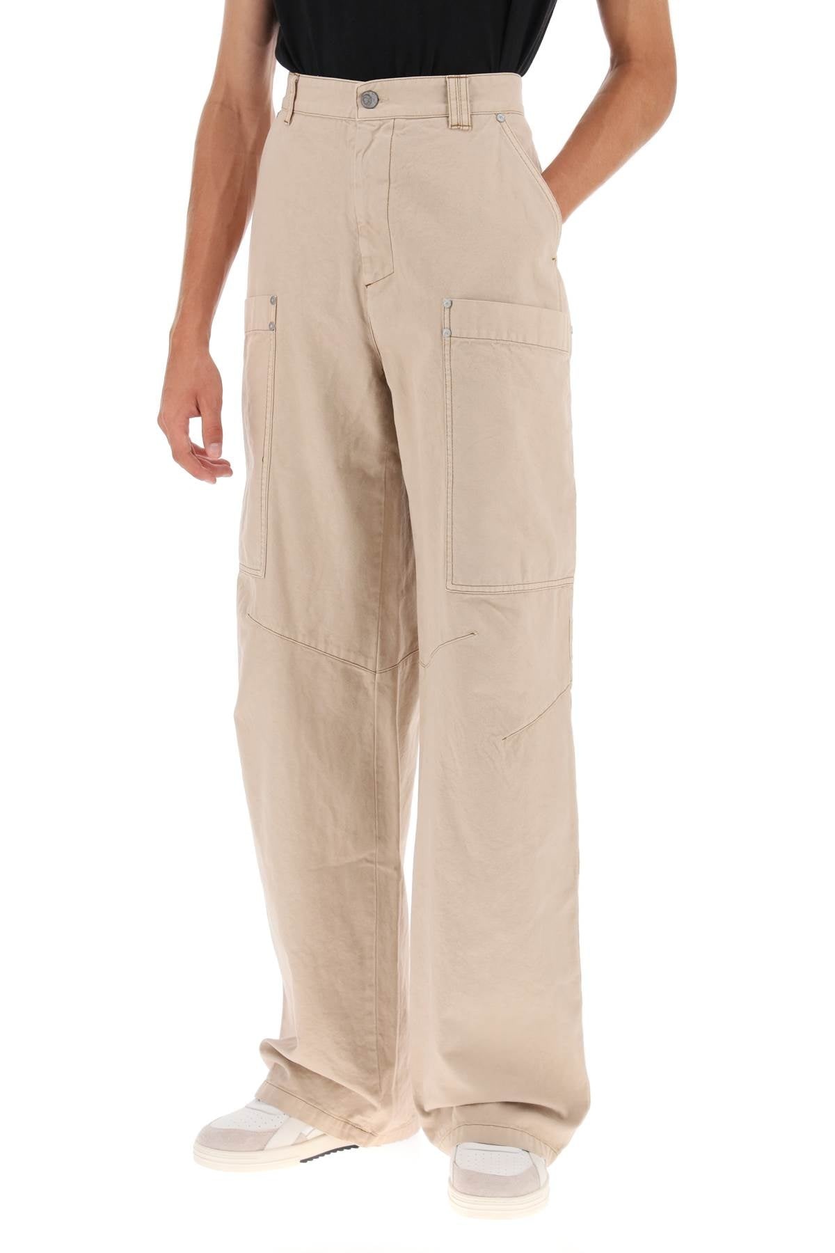 Palm Angels Cotton Cargo Pants Men - 4