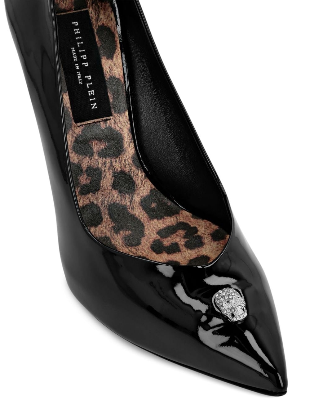 Skull-plaque high-heel pumps - 4