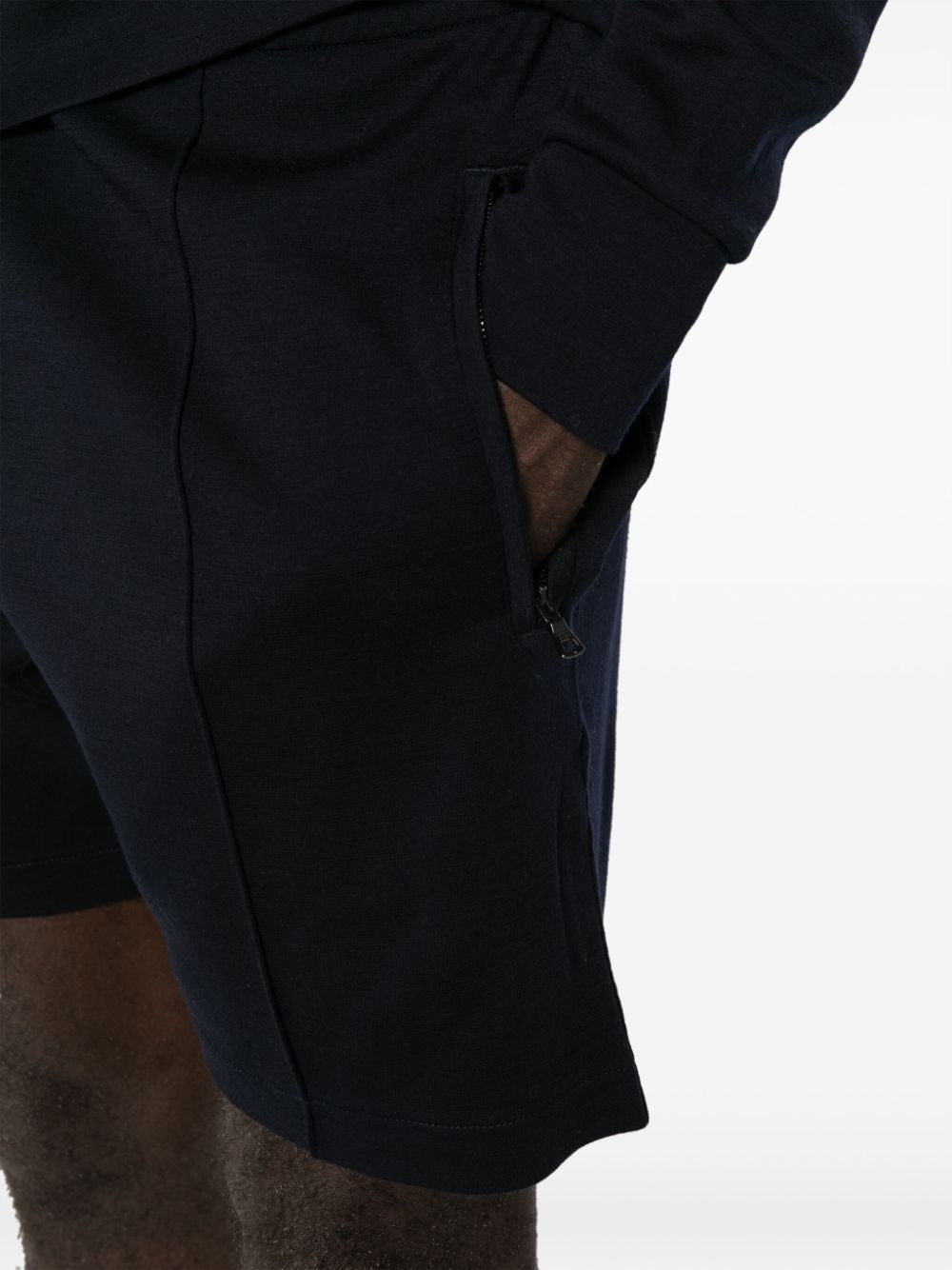 zip-pockets slip-on track shorts - 5
