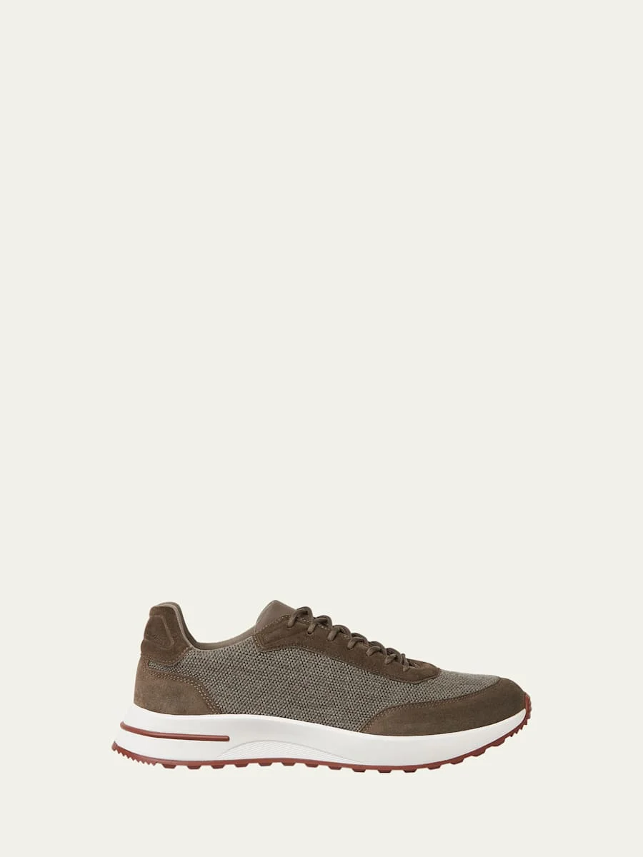 Men's Weekend Walk Technical Knit and Suede Sneakers - 1