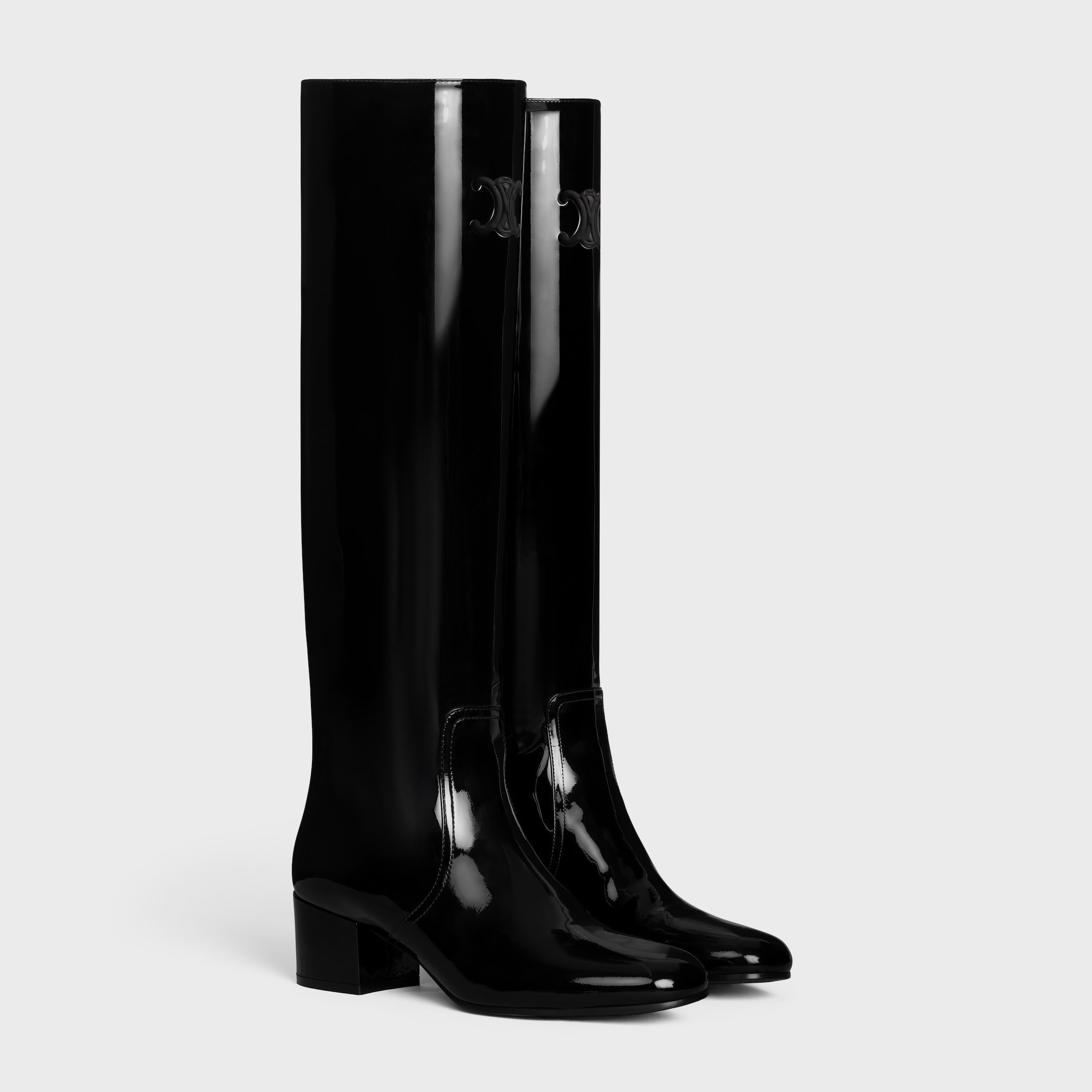 LES BOTTES CELINE TRIOMPHE HIGH BOOT in PATENT CALFSKIN - 2