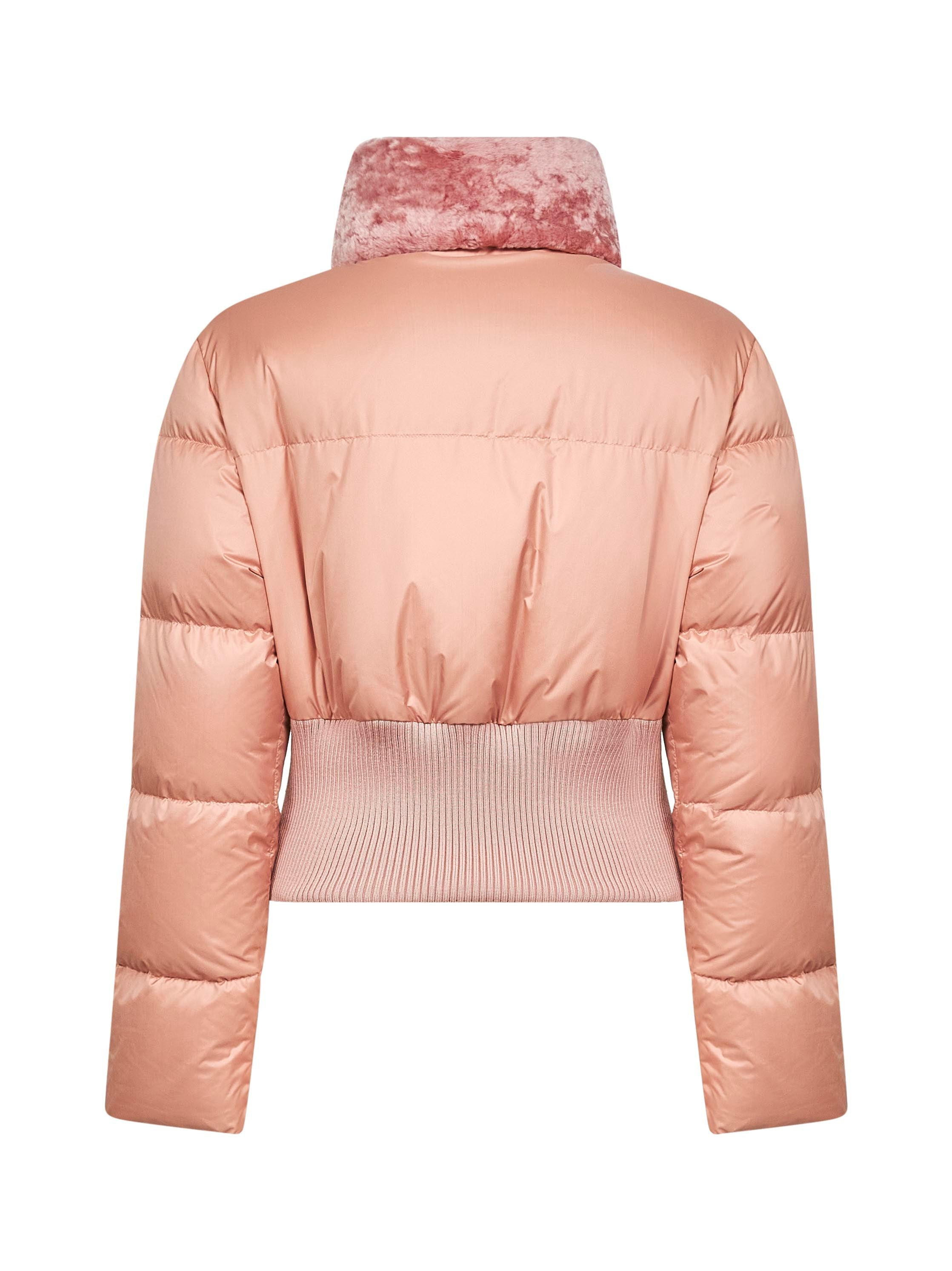 Fendi Women Pink Technical Fabric And Shearling Down Jacket - 2