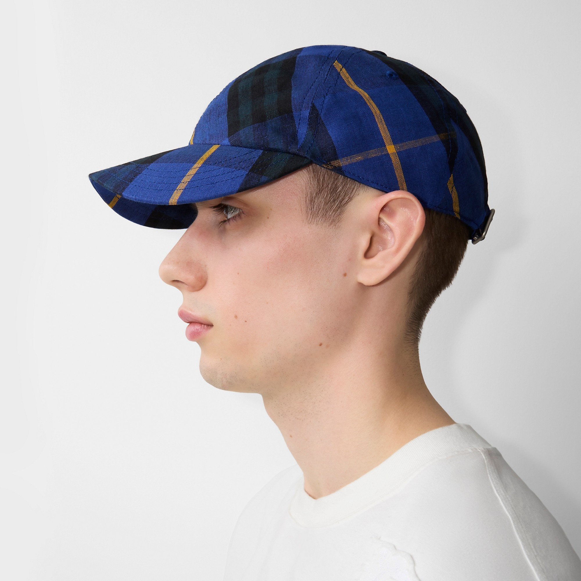 Check Linen Baseball Cap - 5