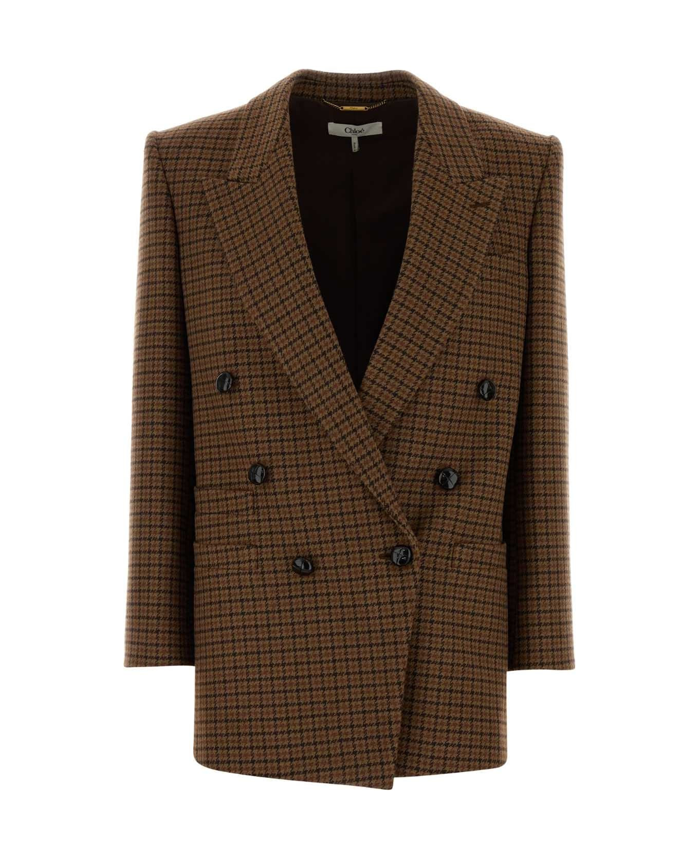 Embroidered Wool Blend Blazer - 1
