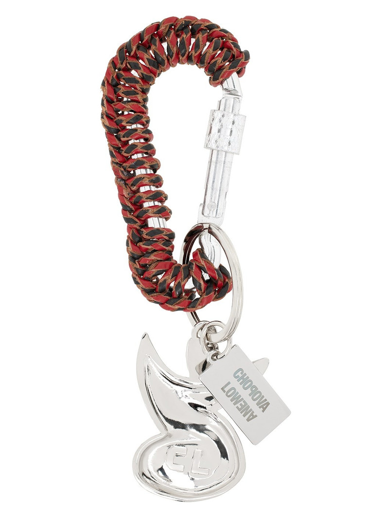 Chopova Lowena Silver & Red Swirl Girl Keychain outlook