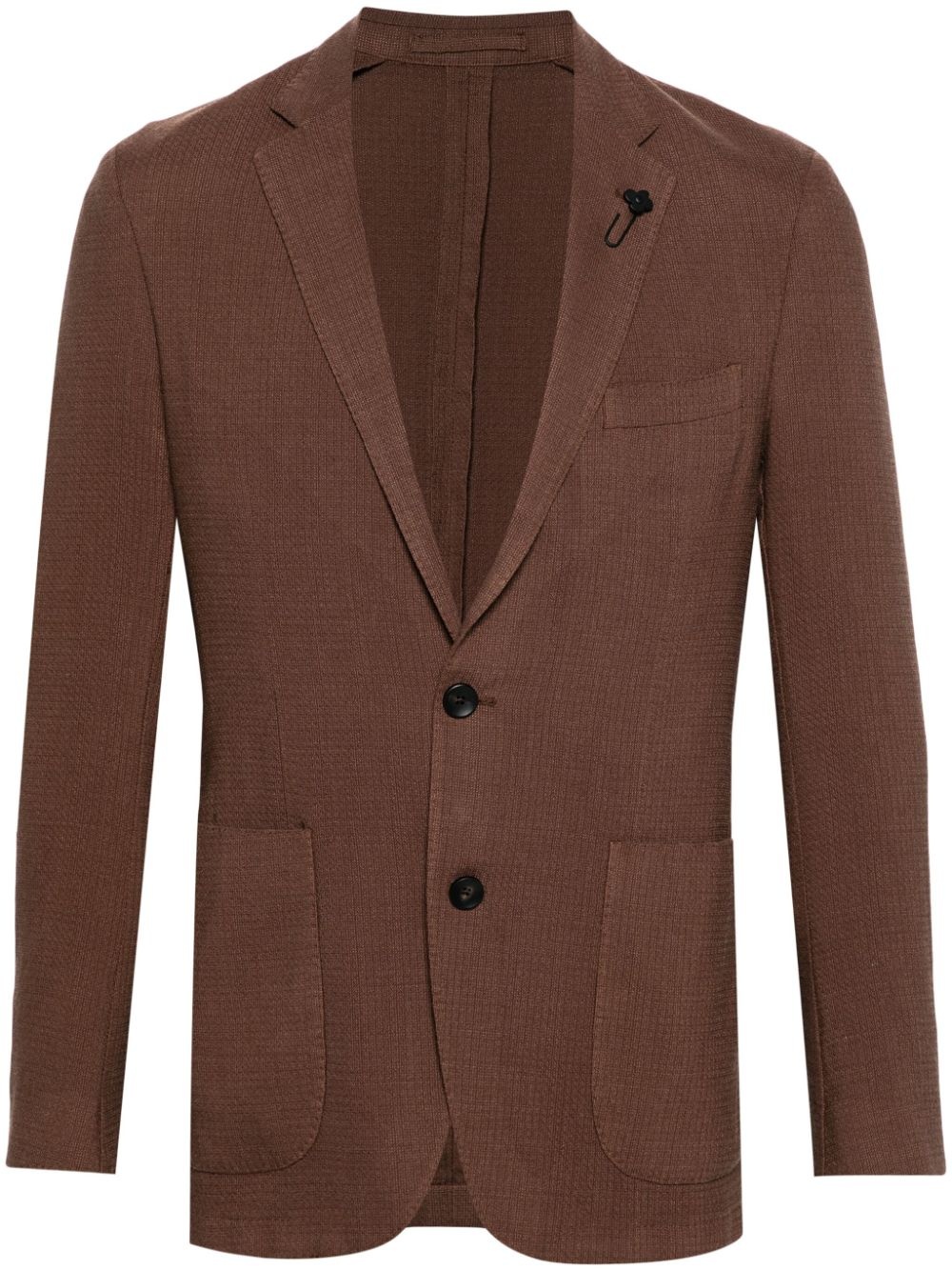 brooch-detail single-breasted blazer - 1