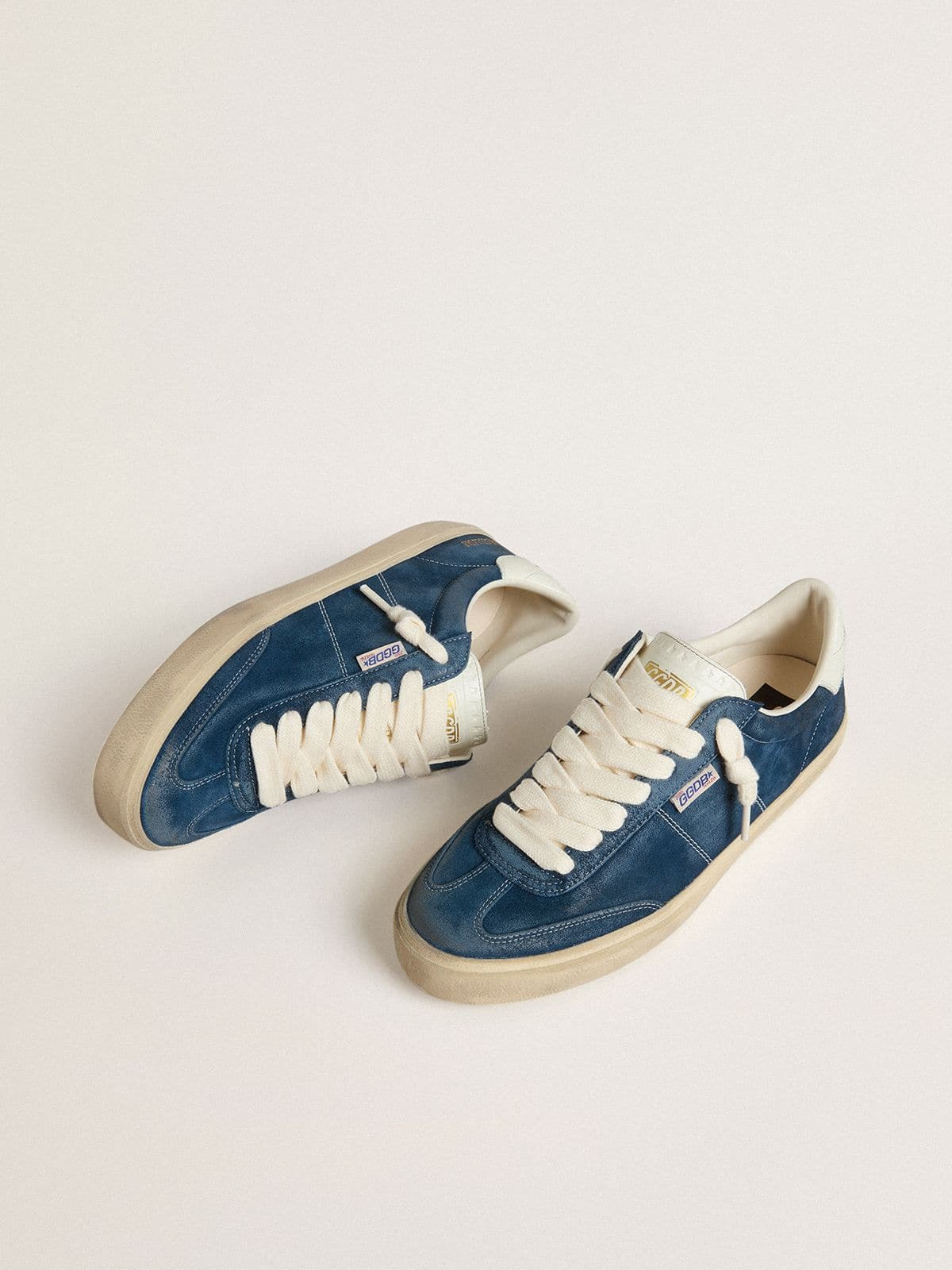 Men's Soul Star in blue suede with white leather heel tab - 2