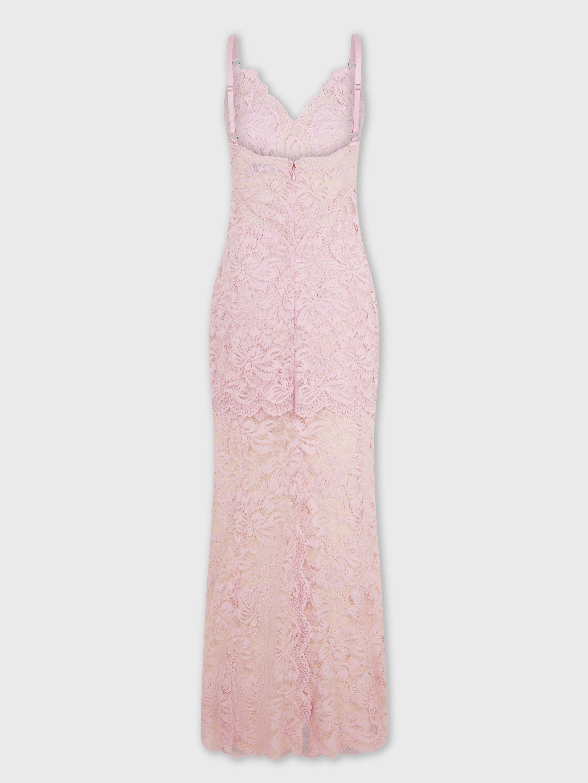 PINK LONG DRESS IN LACE - 7