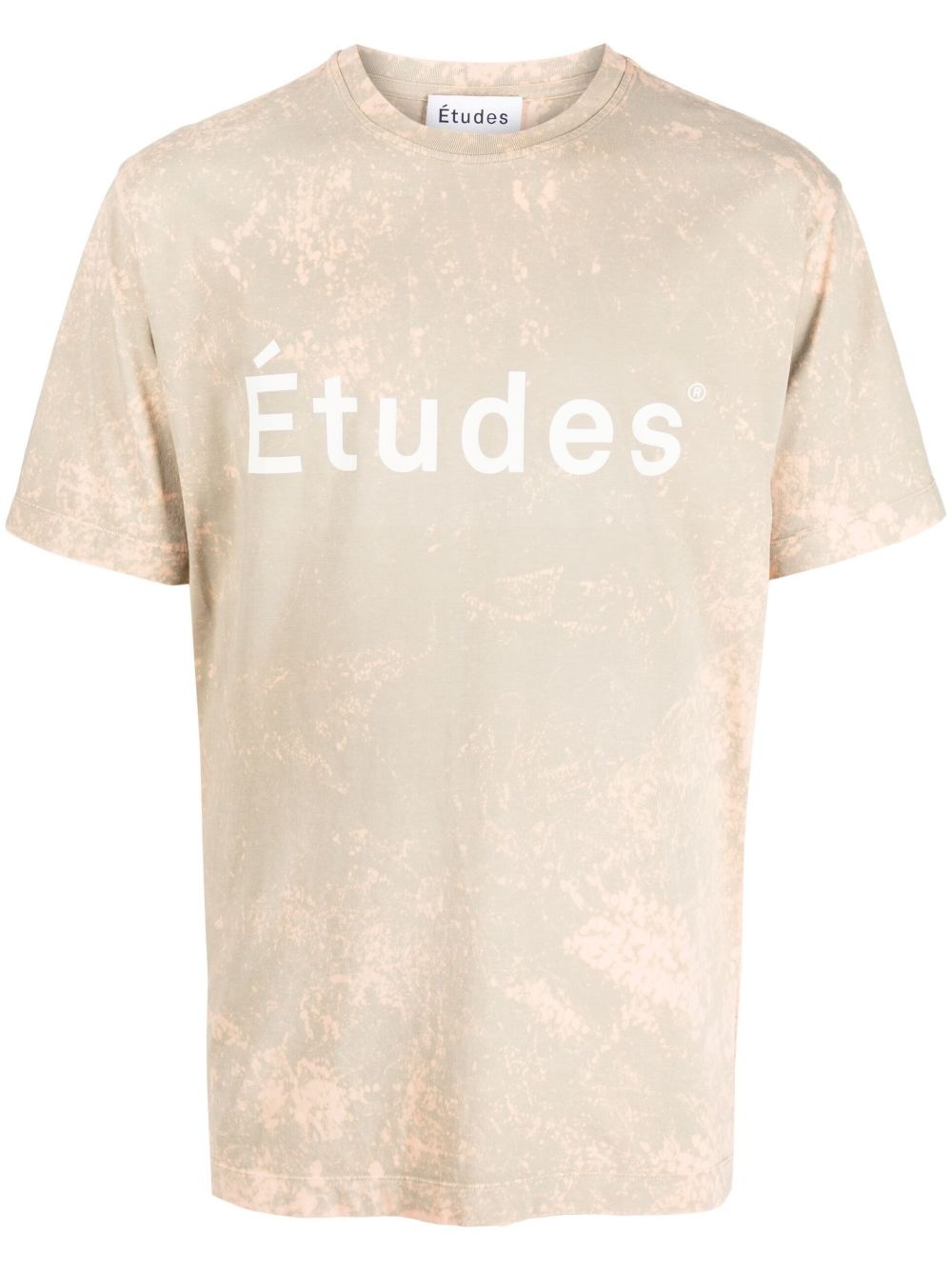 logo-print bleached T-shirt - 1