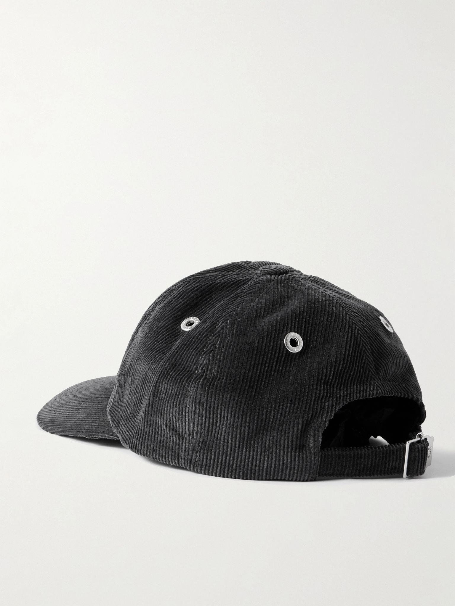 Logo-Embroidered Cotton-Corduroy Baseball Cap Black - 3