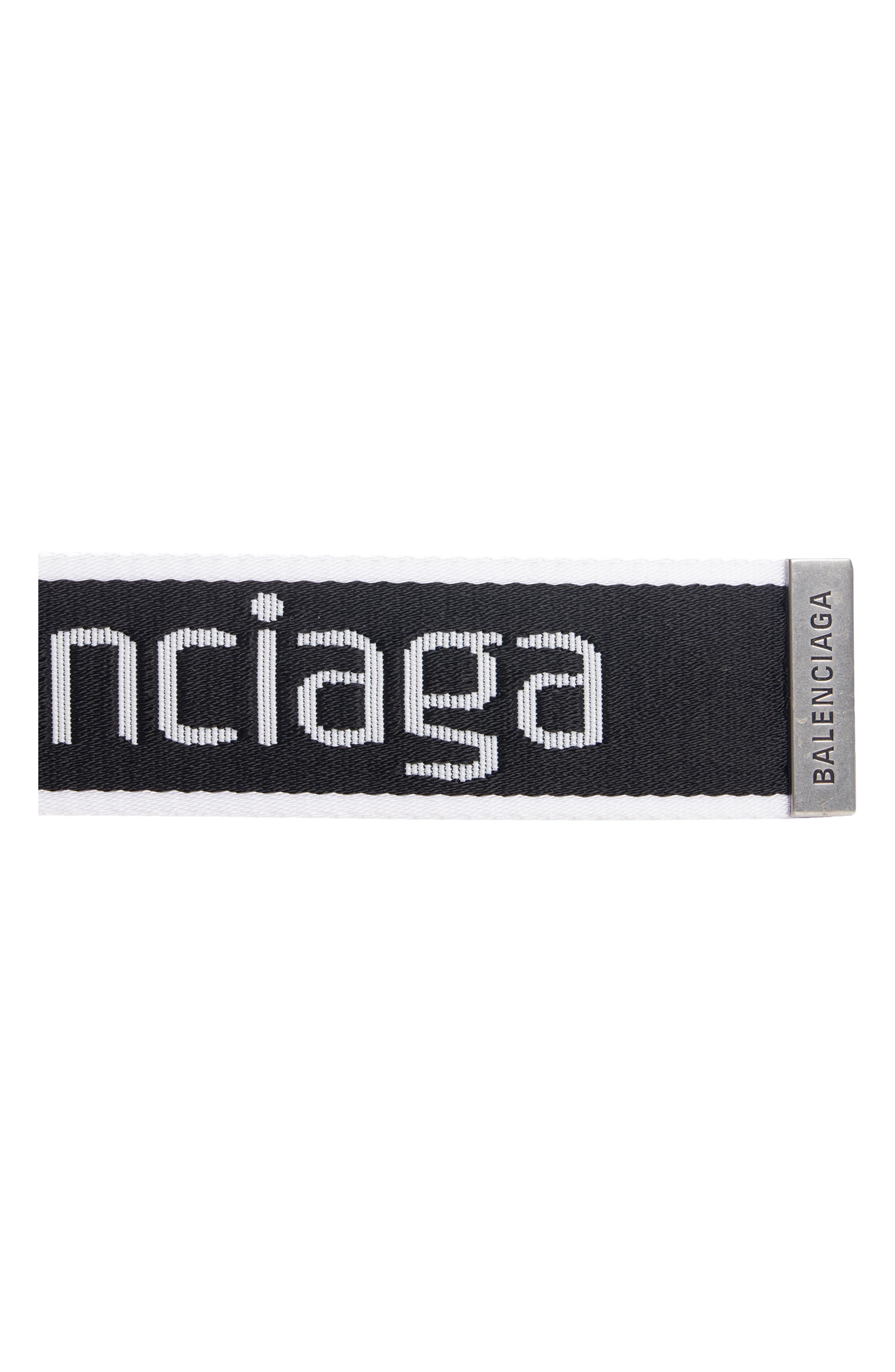 Balenciaga D-Ring Webbed Belt in Black/White at Nordstrom - 3