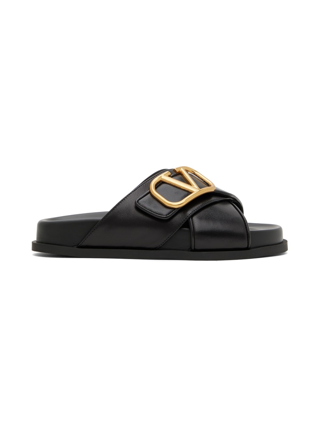 Black VLogo Sandals - 1