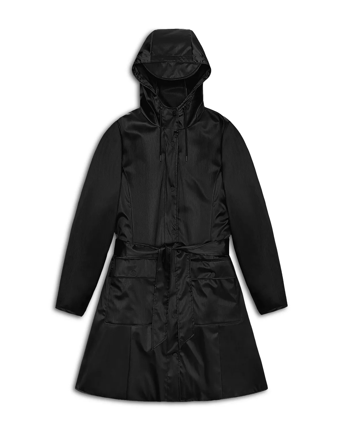 Curve Hooded Belted Waterproof Jacket - 10