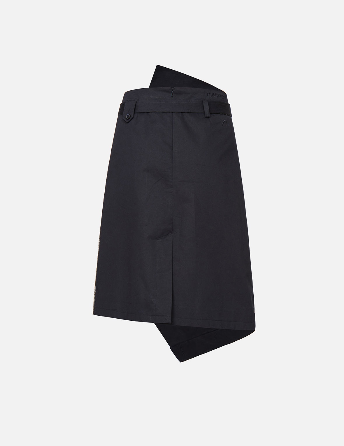 Fabric Mixed Wrapped Trench Skirt - 2