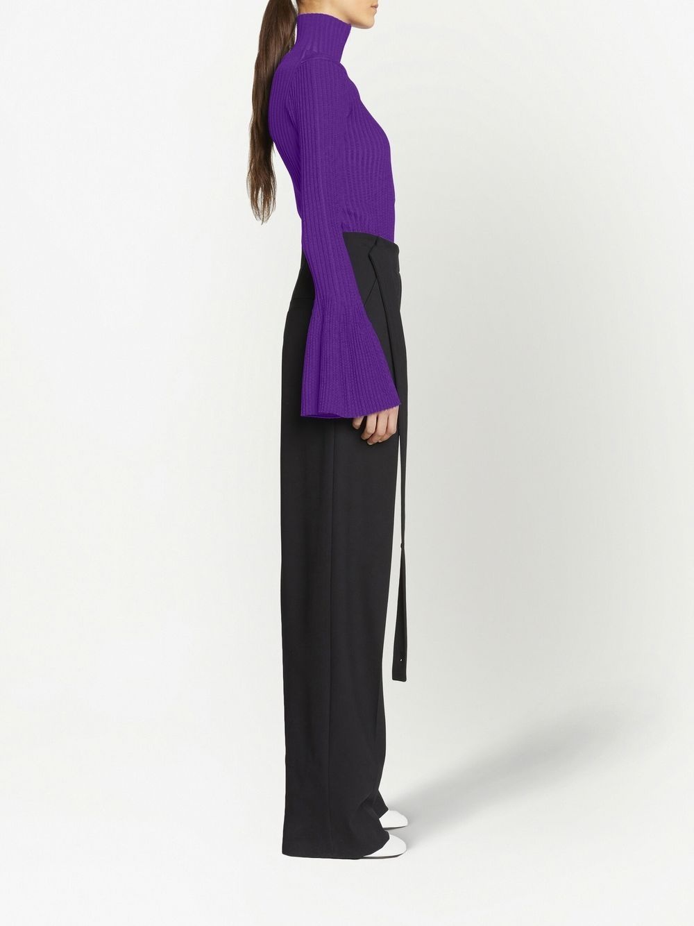 zipped rib-knit jumper - 3