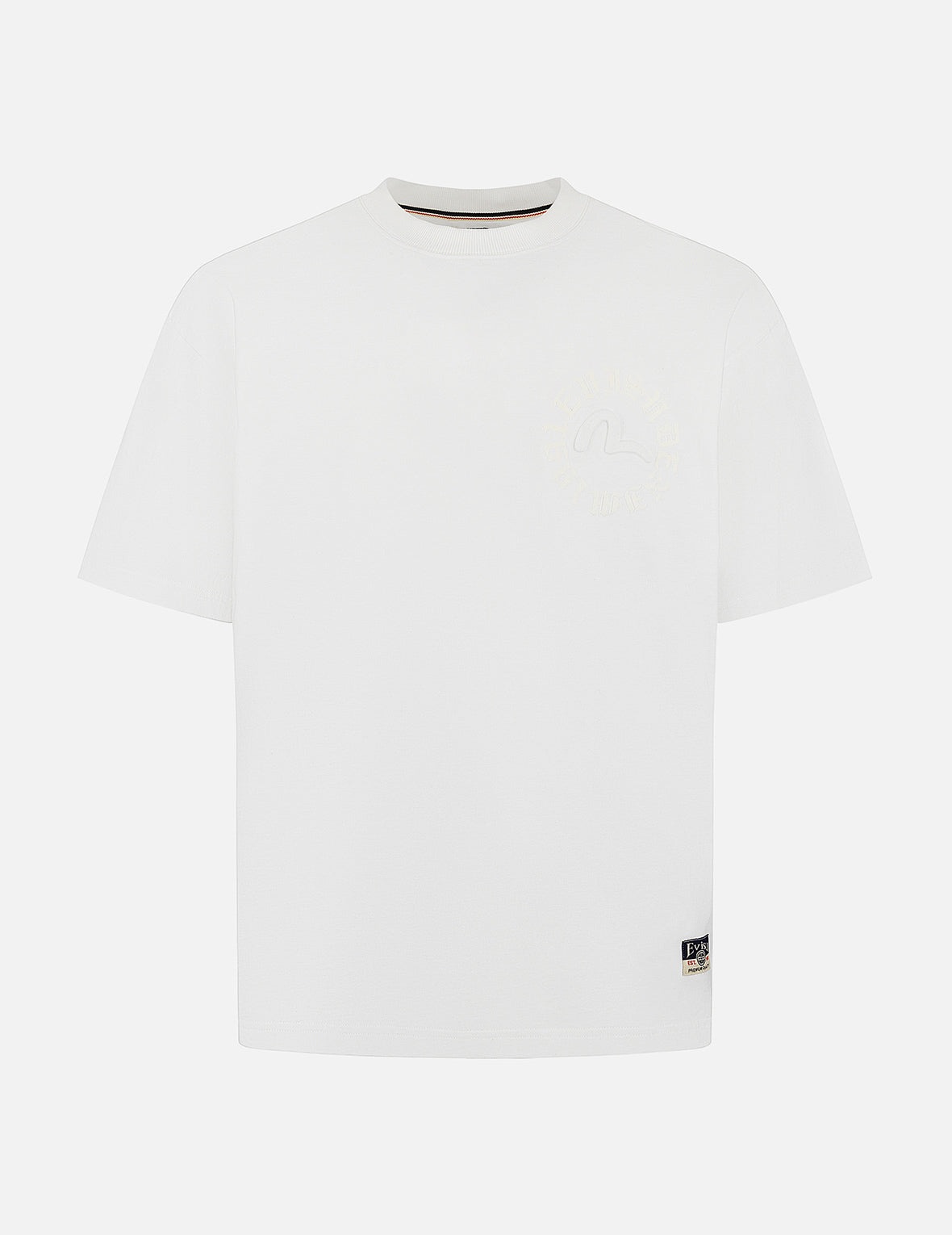 Hakutaku Print and Seagull Emboss Print Loose Fit T-shirt - 1