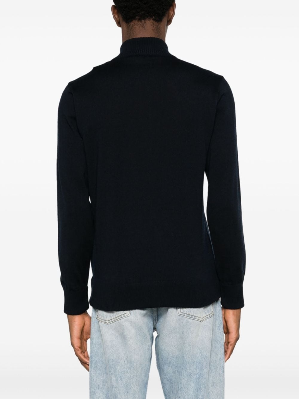 high-neck virgin wool cardigan - 4
