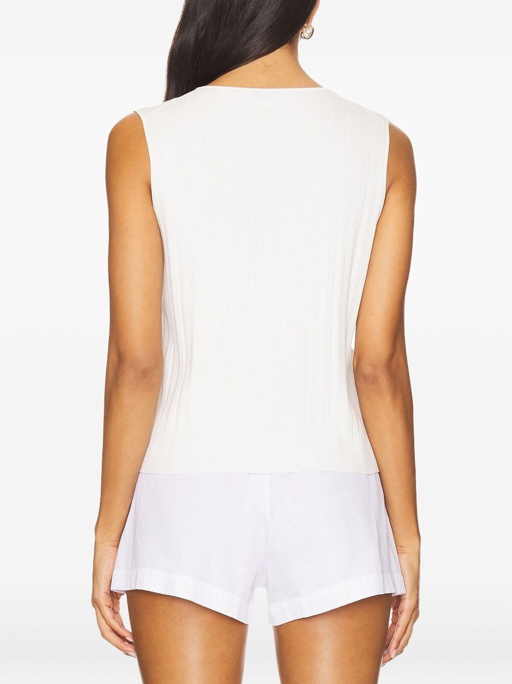 ribbed buttoned tank top - 4