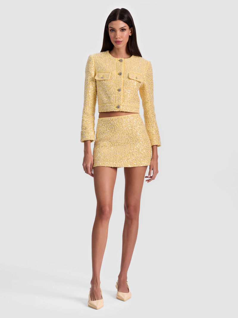 ECENIA EMBELLISHED TWEED MINI SKIRT 3