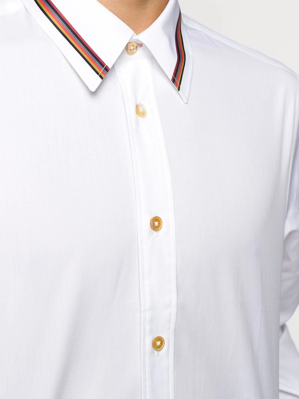 stripe-collar shirt - 5