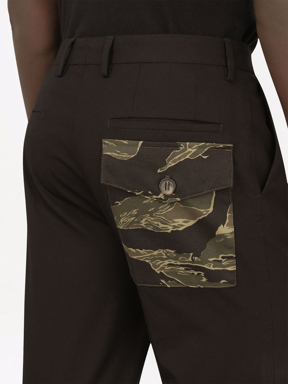 camouflage-detail tailored trousers - 5