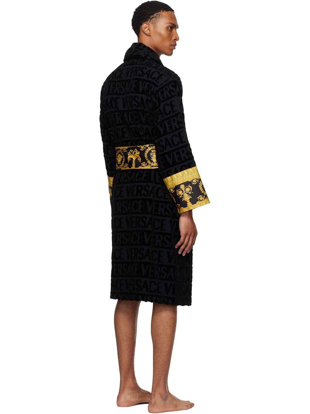 Black 'I Heart Baroque' Bathrobe - 3