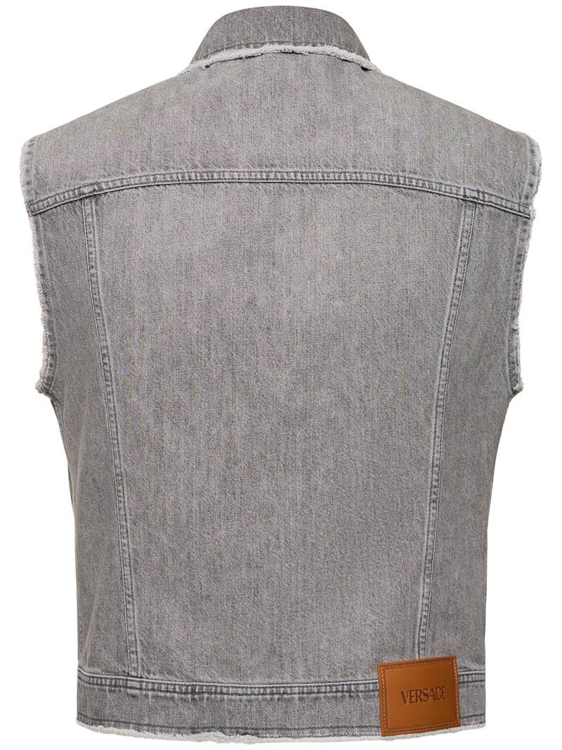 Stonewashed denim vest - 5