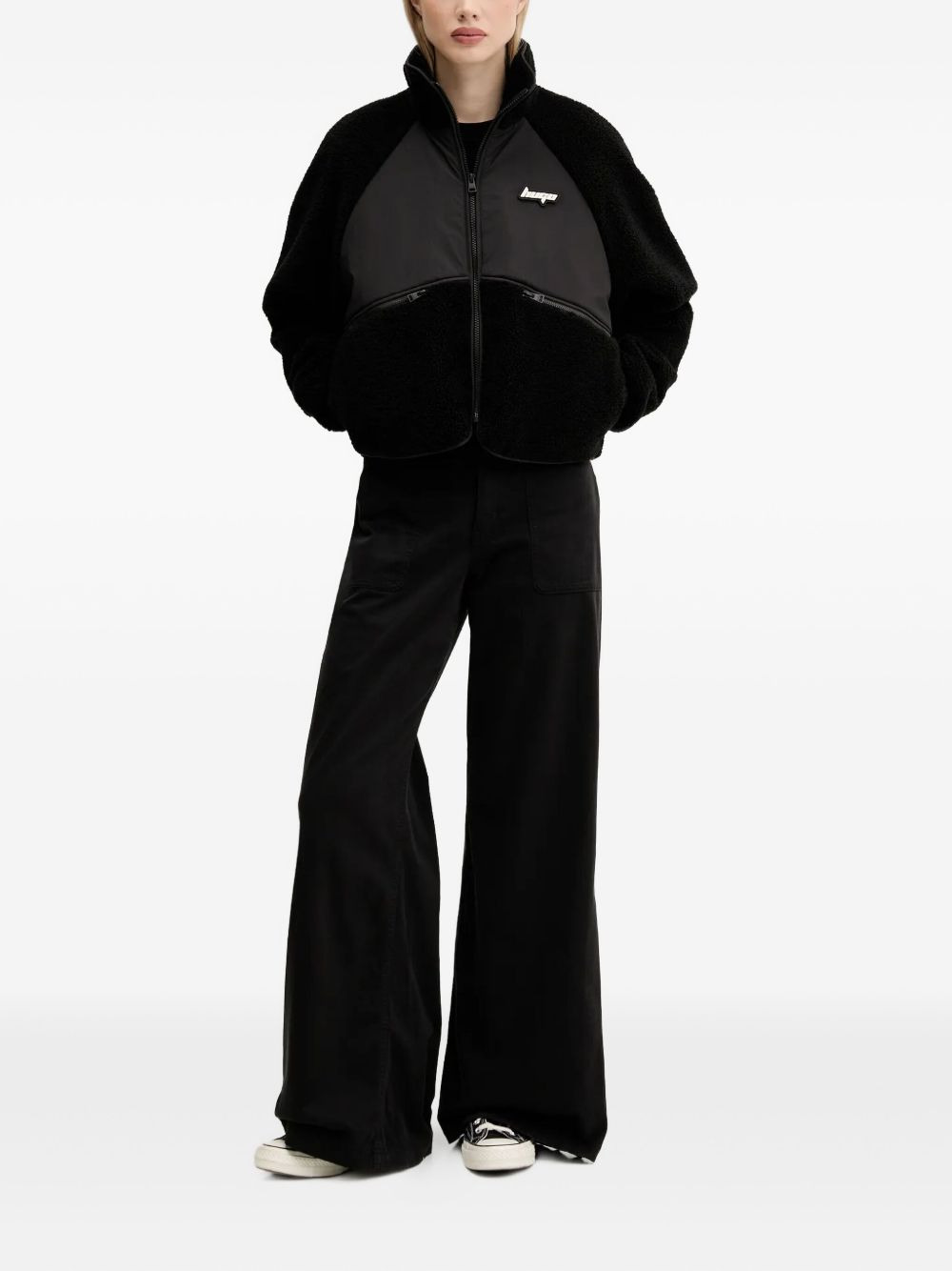 fleece panelled jacket - 2