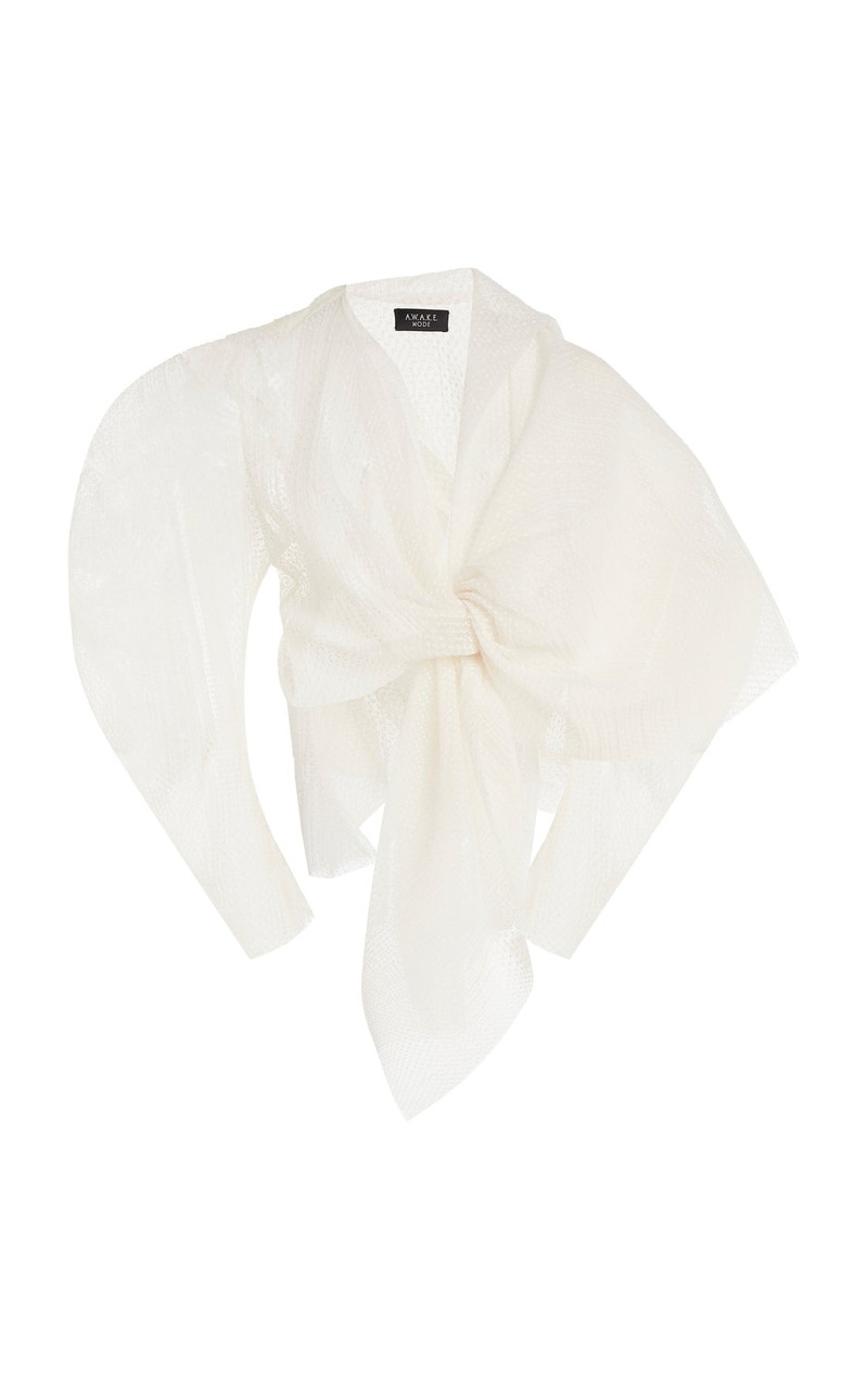 VOLUMINOUS FRONT KNOT TOP IVORY 12