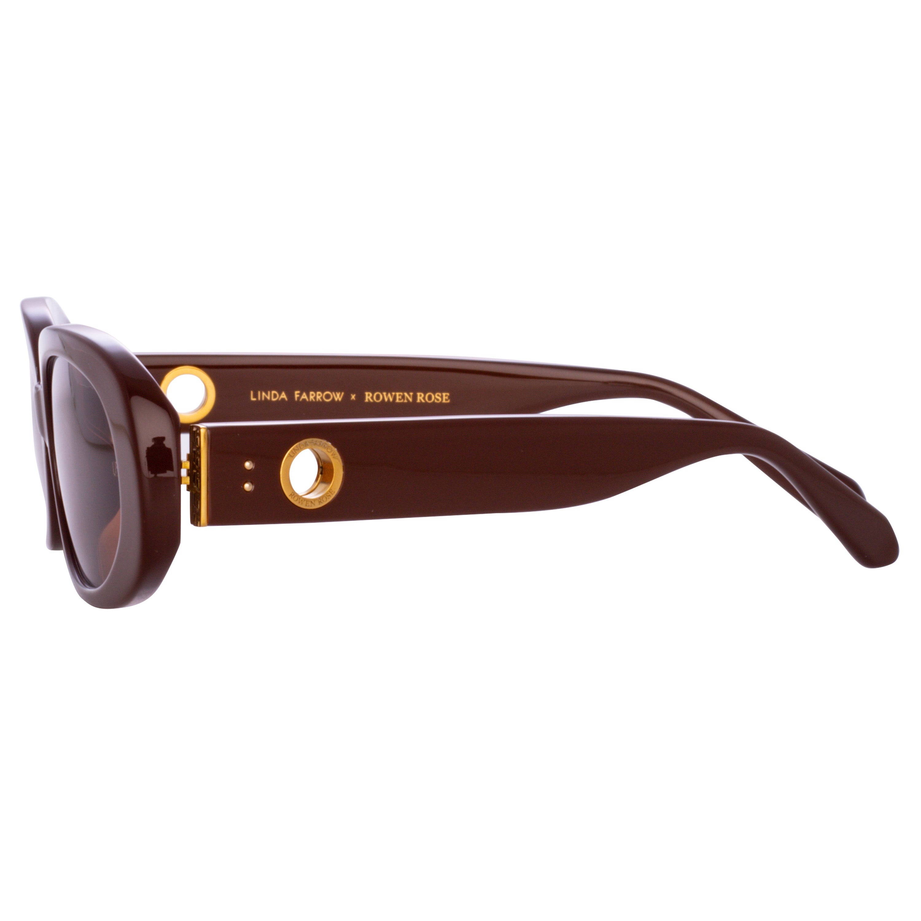 CARA OVAL SUNGLASSES IN BROWN - 4