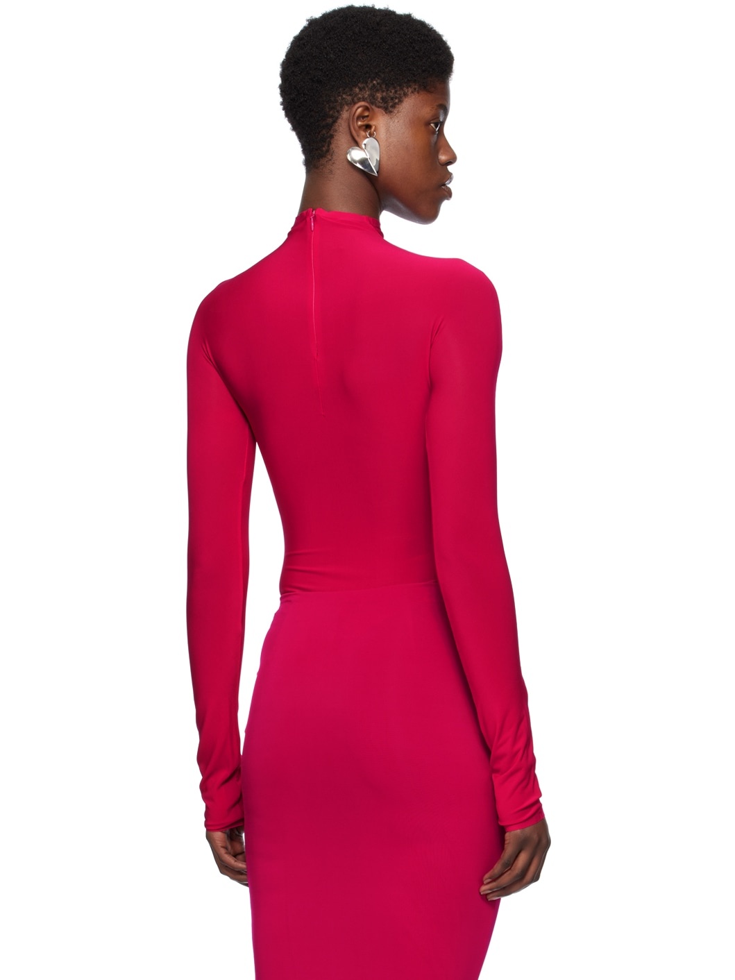 Pink High Neck Bodysuit - 3