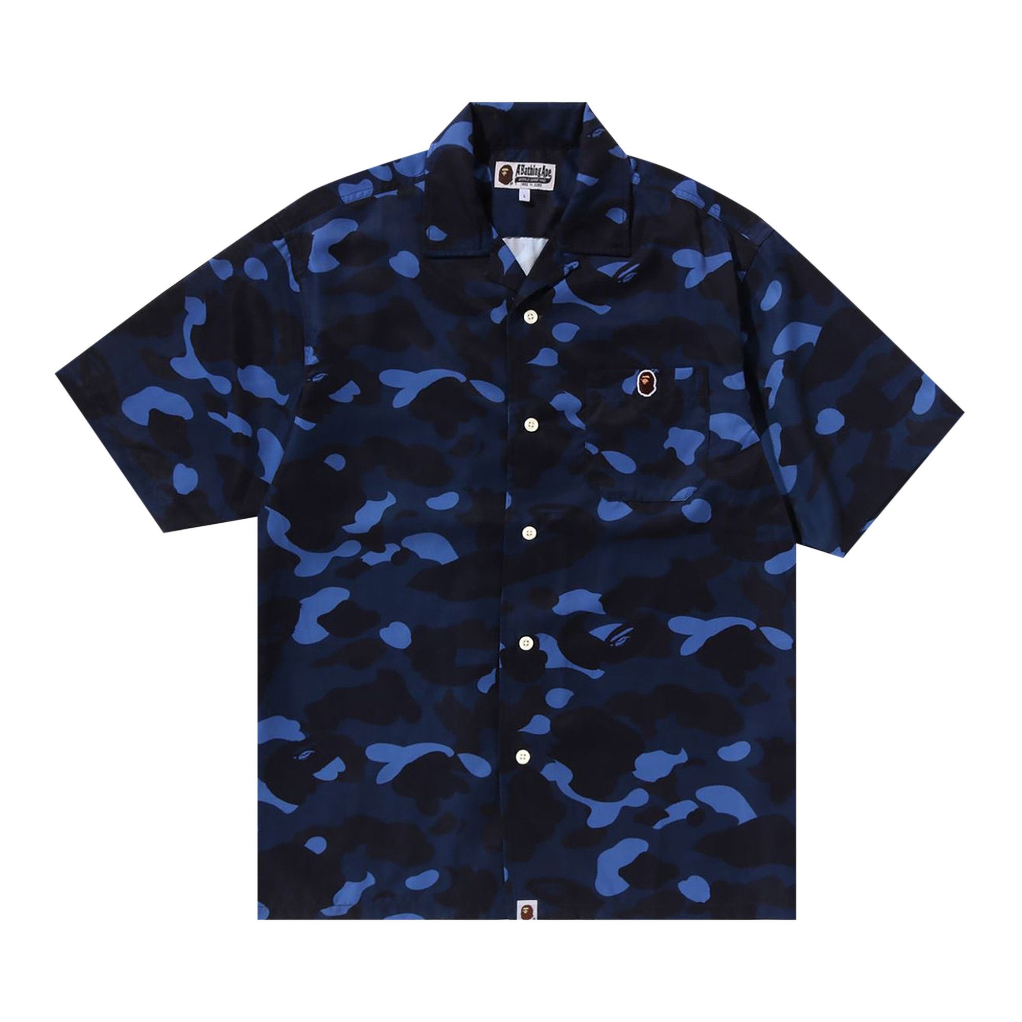 BAPE Color Camo Ape Head One Point Shirt 'Navy' - 1