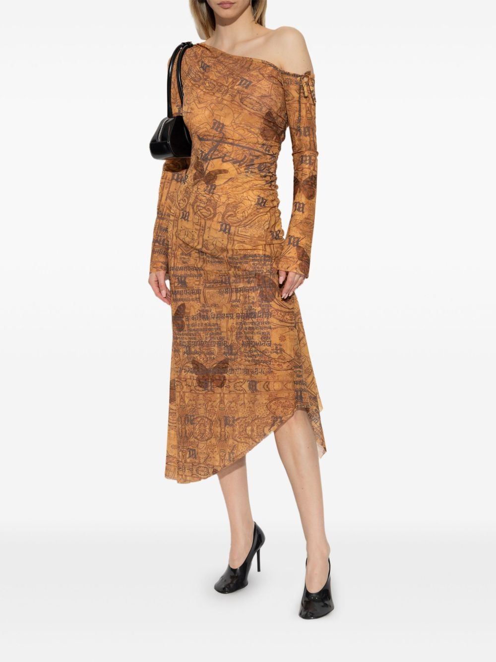 abstract-pattern print midi dress - 2