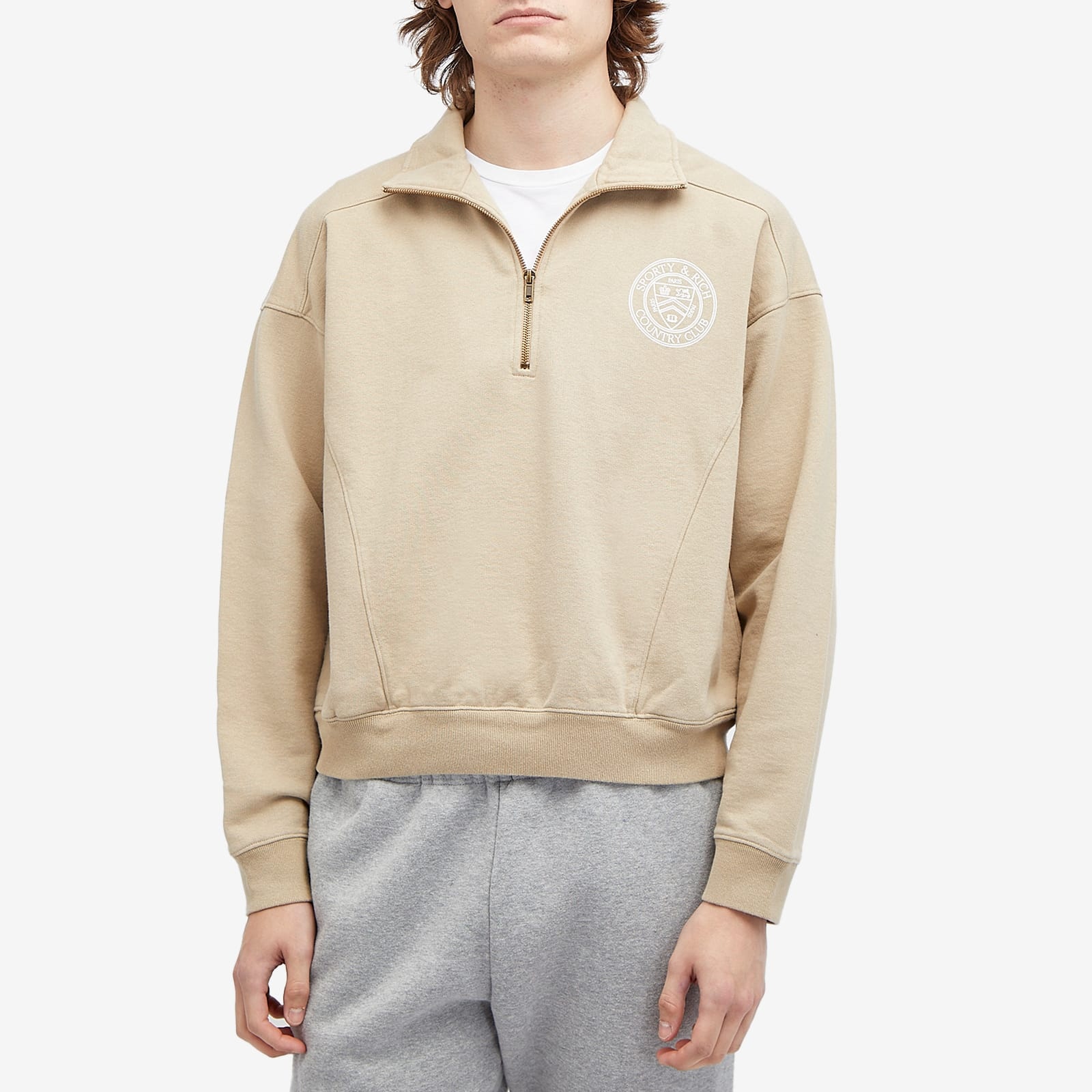 Sporty & Rich Paris Country Club Quarter Zip Sweatshirt - 2