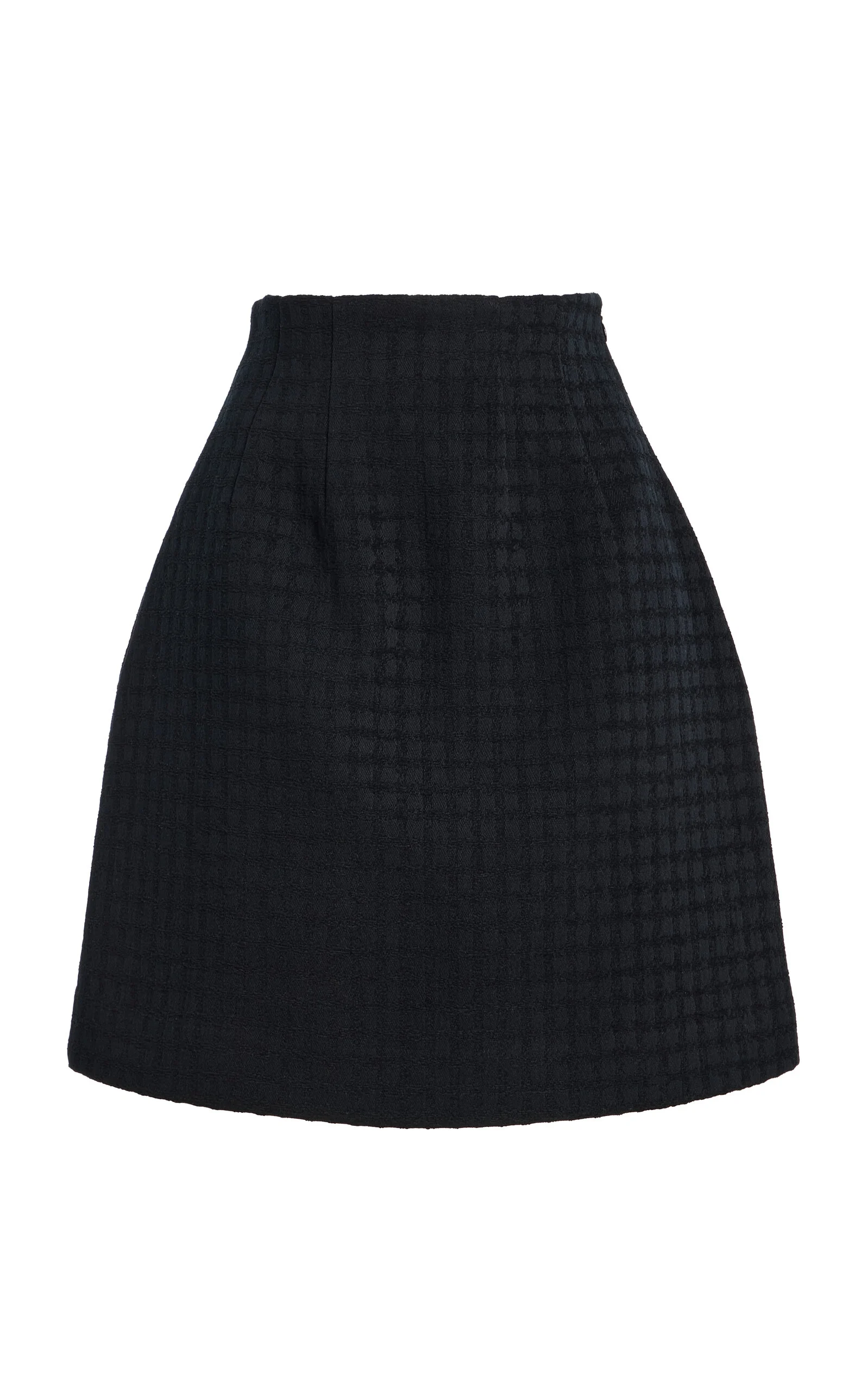Curved Cotton-Blend Mini Skirt - 1