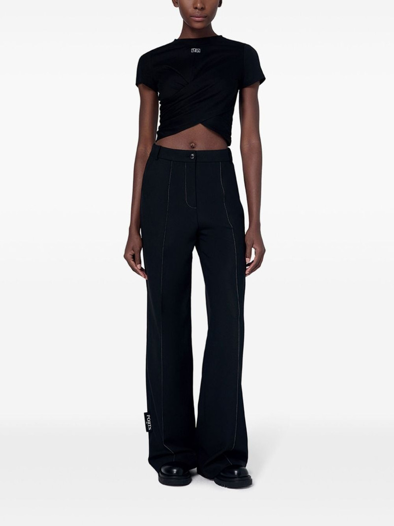 Ports 1961 logo-appliqué cotton T-shirt outlook