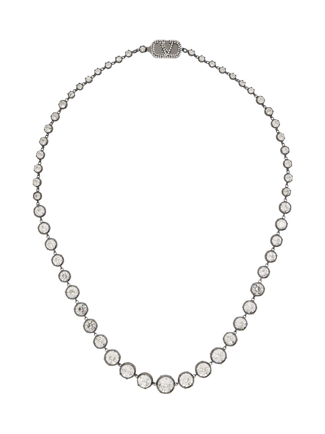 Gunmetal VLogo Signature Necklace - 1