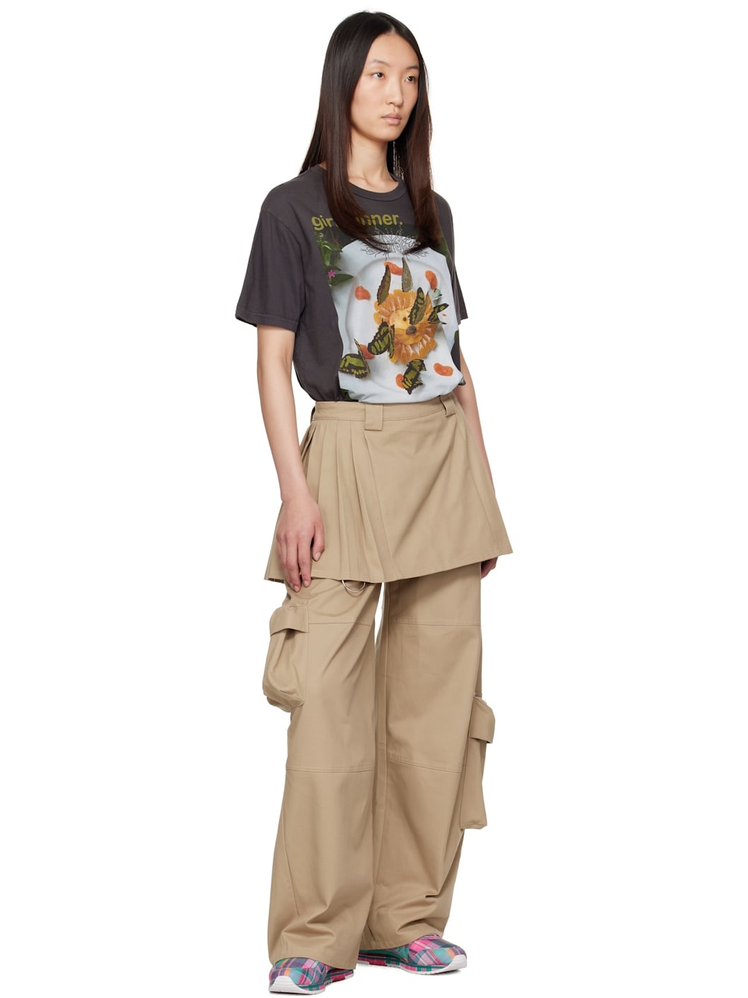 Gray 'Girl Dinner' Rhinestone T-shirt - 5
